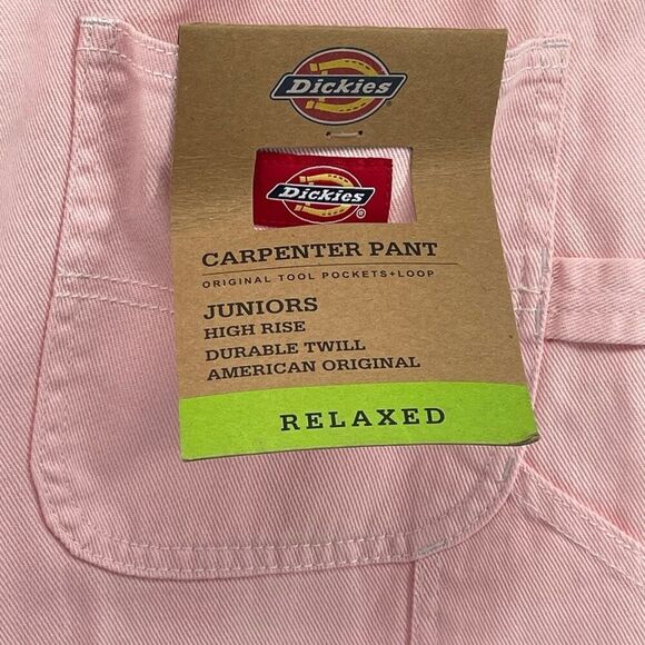 Dickies Urban Outfitters Pink High Rise Carpenter Jeans Twill Relaxed Fit 15/32 - Picture 9 of 13
